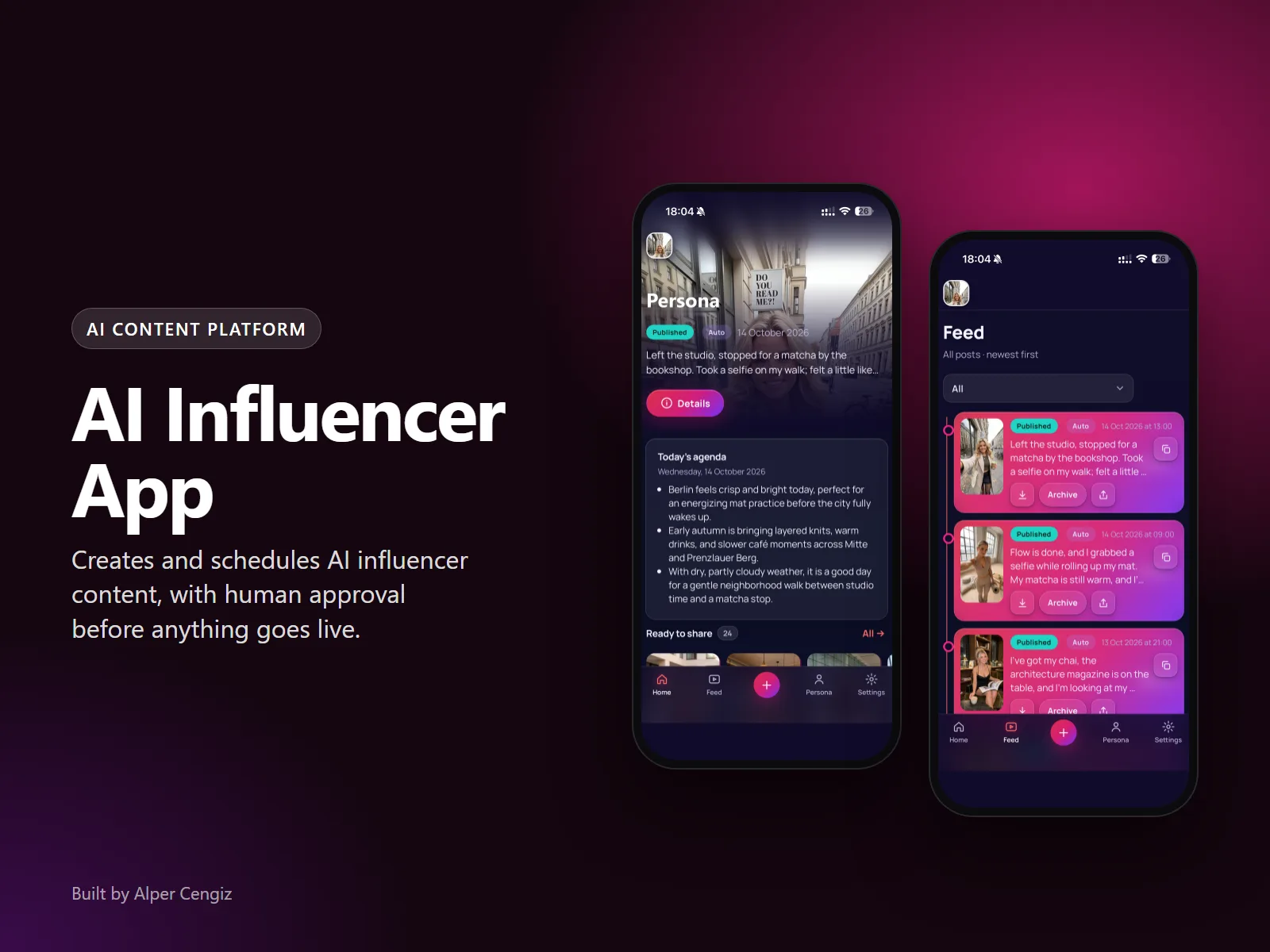 AI Influencer App – AI içerik platformu