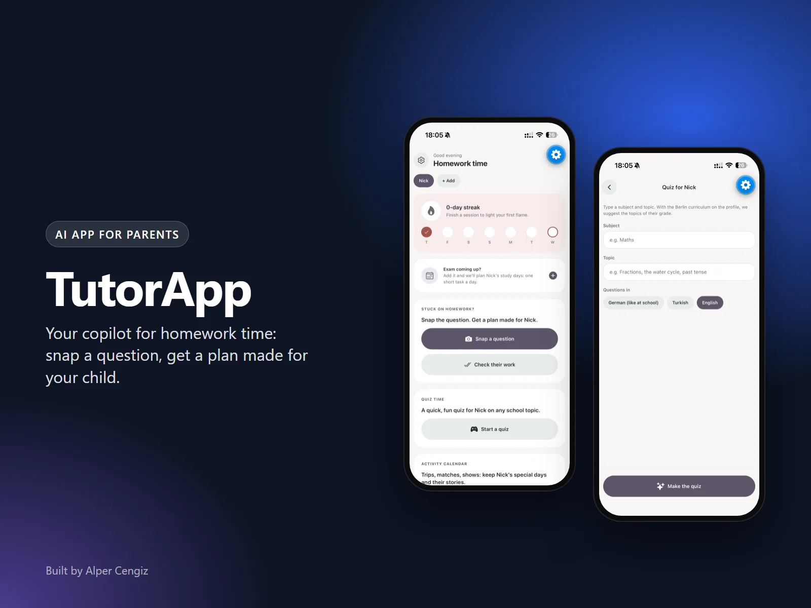 TutorApp – Veliler için AI uygulaması