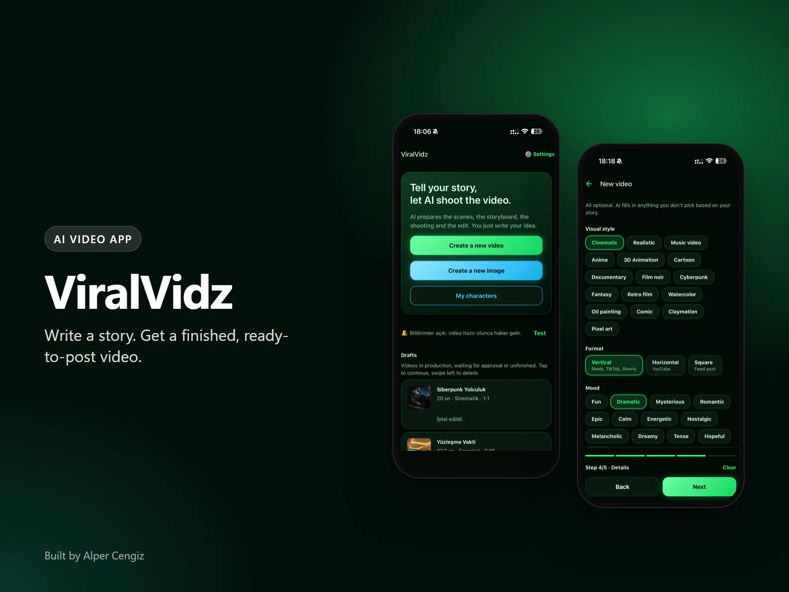 ViralVidz – AI video uygulaması