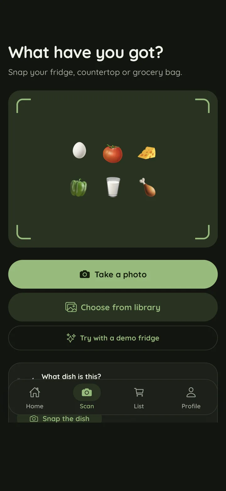 FoodApp screen 2