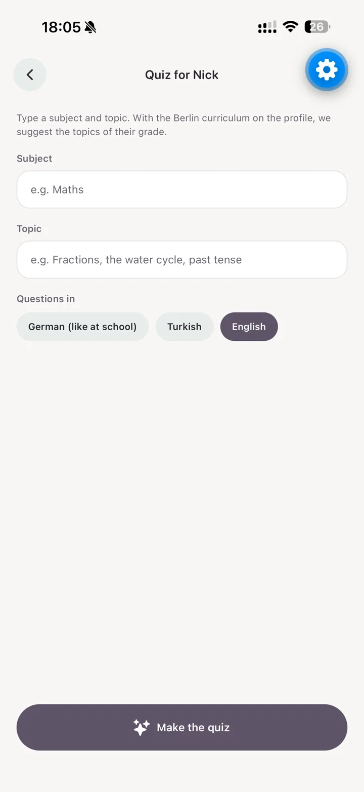 TutorApp screen 2